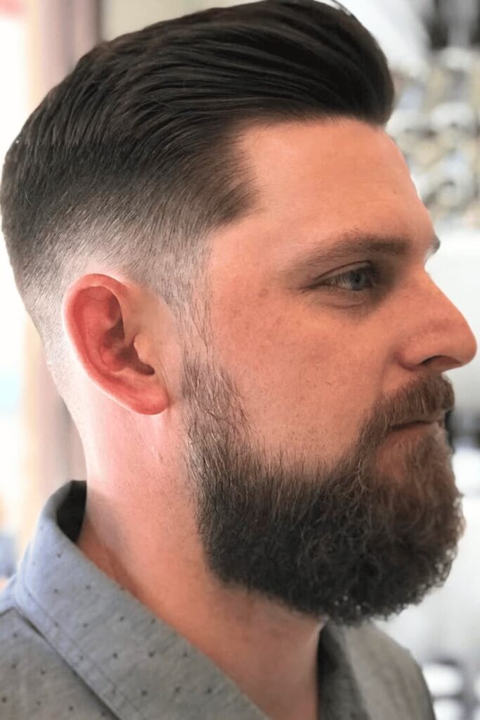 Sharp Mid Fade with Beard Blend